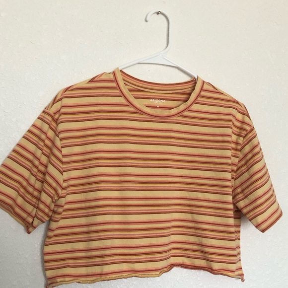 Arizona Striped Cropped TShirt, Size Medium - Picture 2 of 3